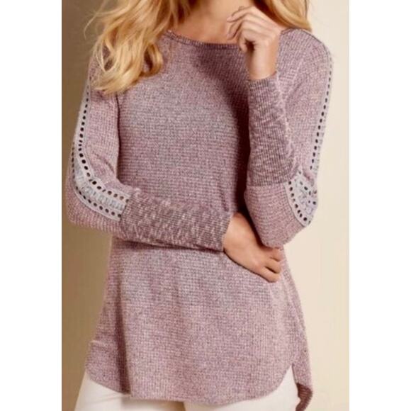 SOFT SURROUNDINGS SWEATER TOP XL BAILEY LONG SLEEVE SHIRT EMBROIDERED KNIT LONG - Picture 1 of 12